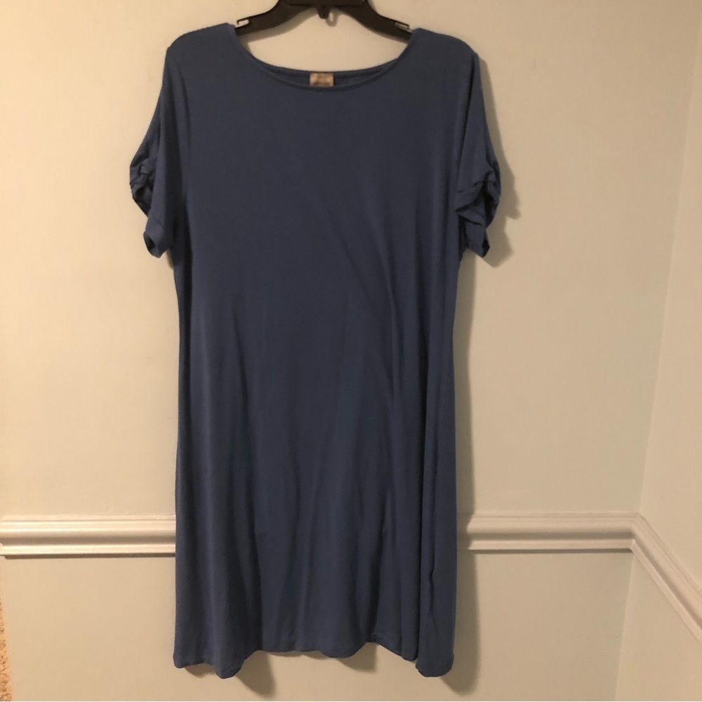 Chico’s Blue Short Sleeve Mini Dress Size Large